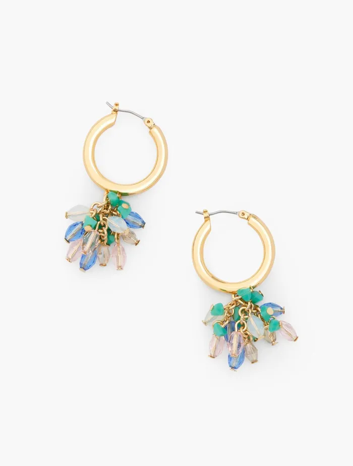 Women Jewelry Talbots Beadkeeper Hoop Earrings Florida Keys Multi