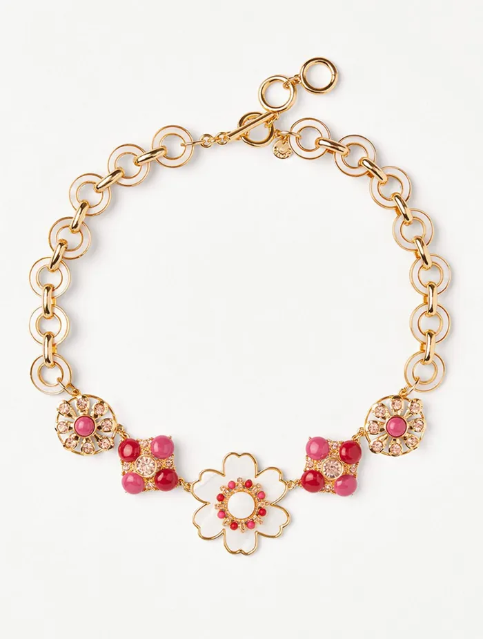 Women Jewelry Talbots Beautiful Blooms Necklace Whitegold