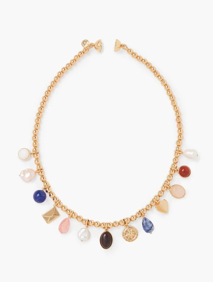 Women Jewelry Talbots Candy Charm Necklace Port Wine Multi