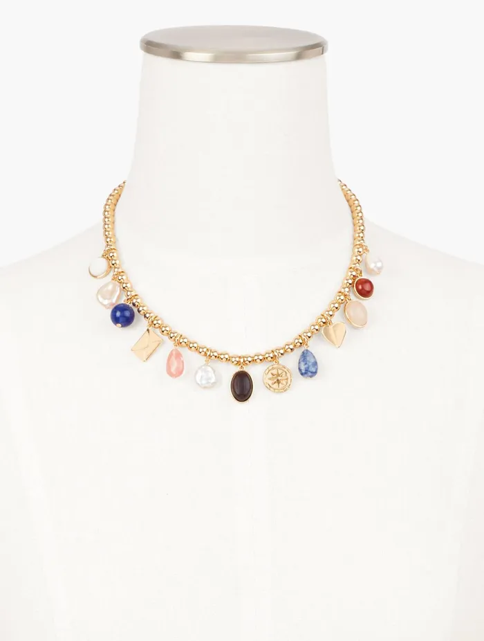 Women Jewelry Talbots Candy Charm Necklace Port Wine Multi