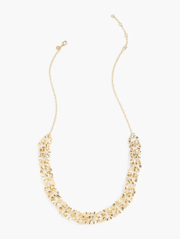 Women Jewelry Talbots Flower Power Long Necklace Metalgold
