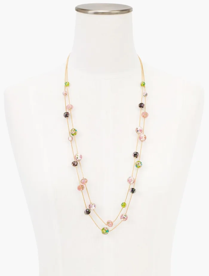 Women Jewelry Talbots Glass Garden Illusion Necklace Violet Tulle