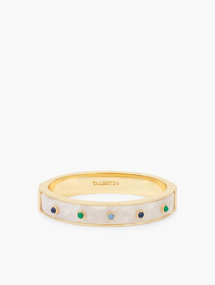 Women Jewelry Talbots Mini Dot Enamel Bangle White Multi