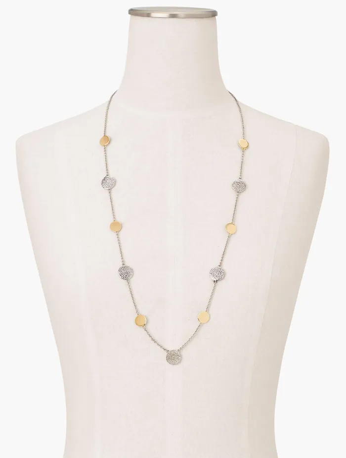 Women Jewelry Talbots Mixed Texture Layered Necklace Goldsilver