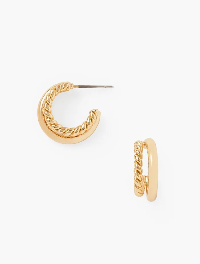 Women Jewelry Talbots Mixed Texture Links Earrings Metal12k Gold
