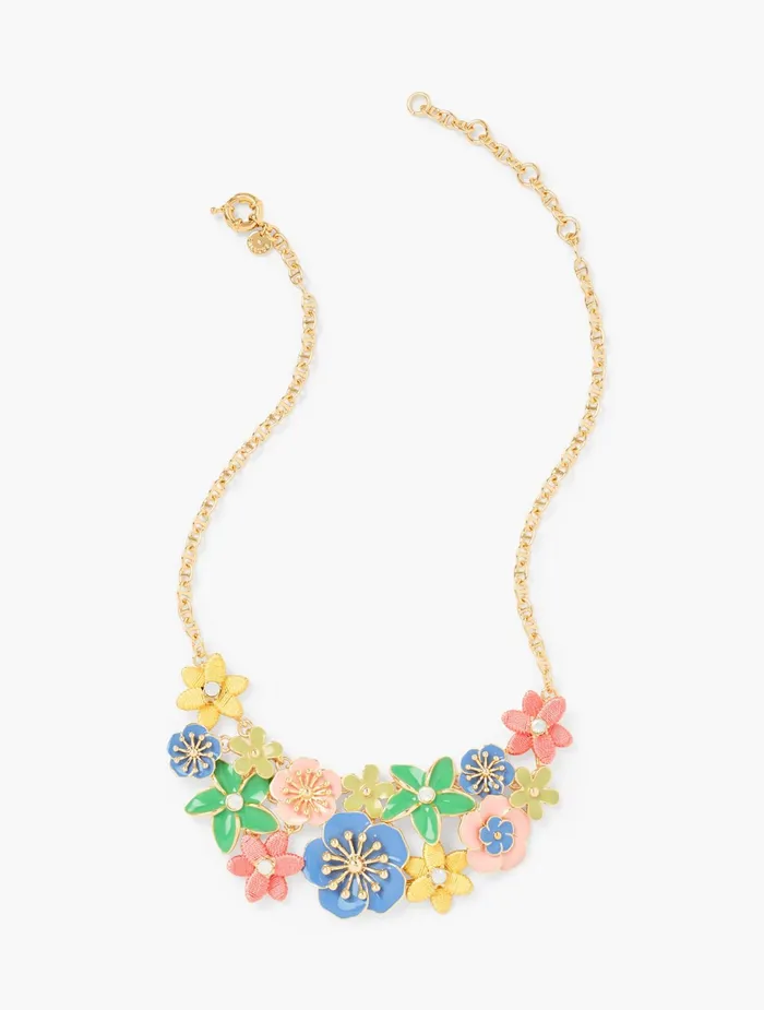 Women Jewelry Talbots Petal Statement Necklace Kiwi Green Multi
