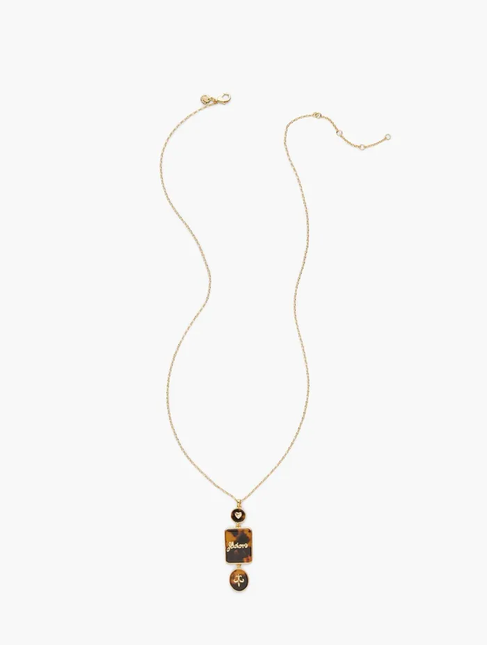 Women Jewelry Talbots Royal Crest Pendant Tortoise Multigold