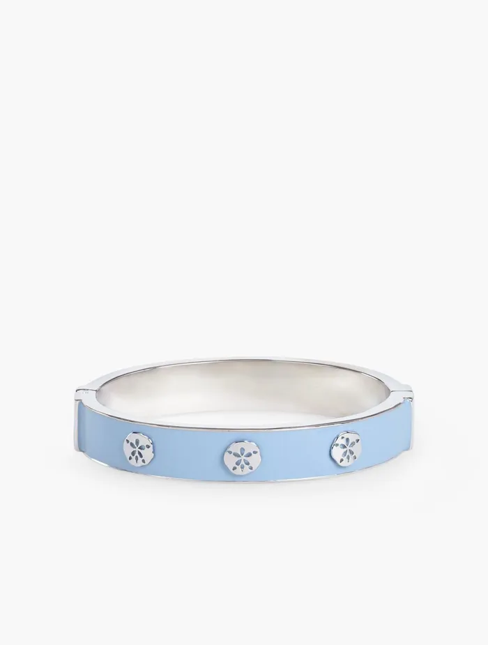 Women Jewelry Talbots Sand Dollar Enamel Bangle Laguna Blue Multiim Rhod
