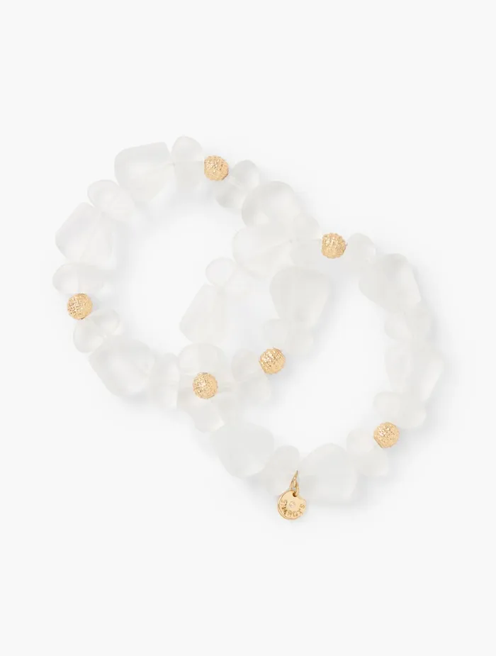 Women Jewelry Talbots Seaglass Bracelet Set Whitegold