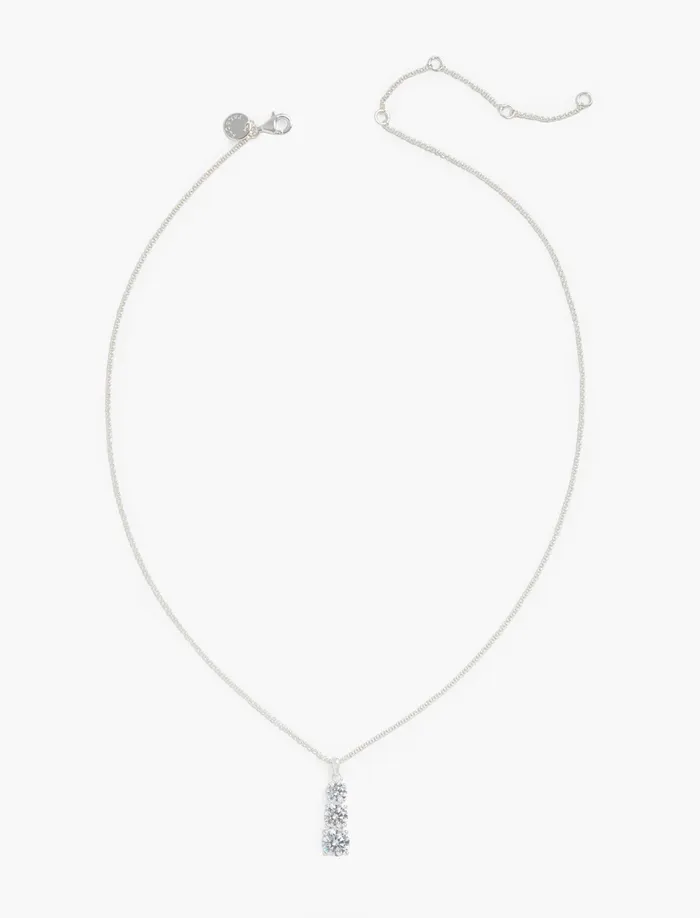 Women Jewelry Talbots Sterling Silver Tennis Pendant Crystalsterling Silver