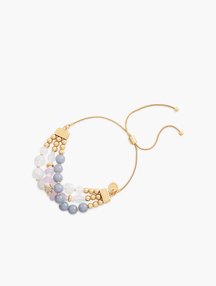 Women Jewelry Talbots Three Strand Bracelet Lavender Sky Multi12k Gl