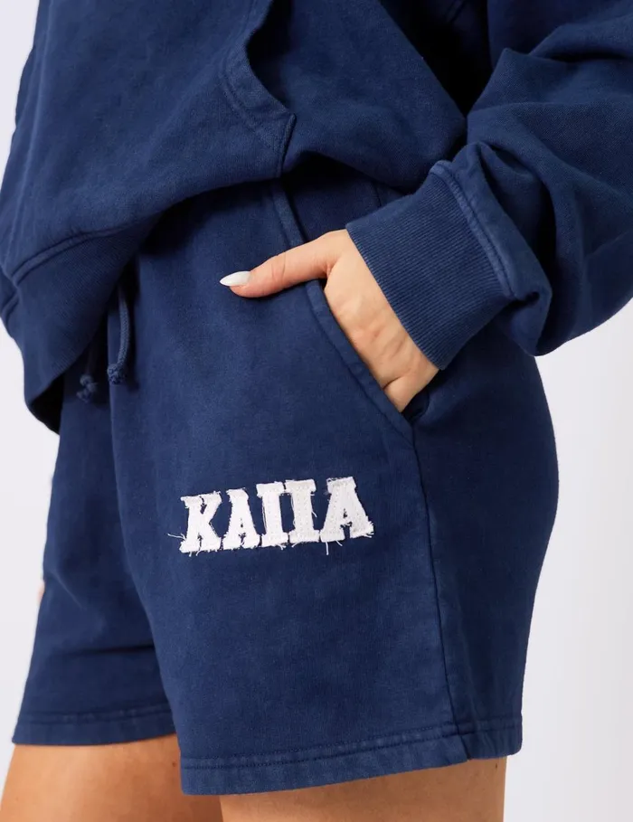 Women Kaiia Applique Logo Sweat Shorts Denim Blue Blue Public Desire Festival