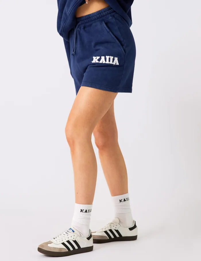 Women Kaiia Applique Logo Sweat Shorts Denim Blue Blue Public Desire Festival