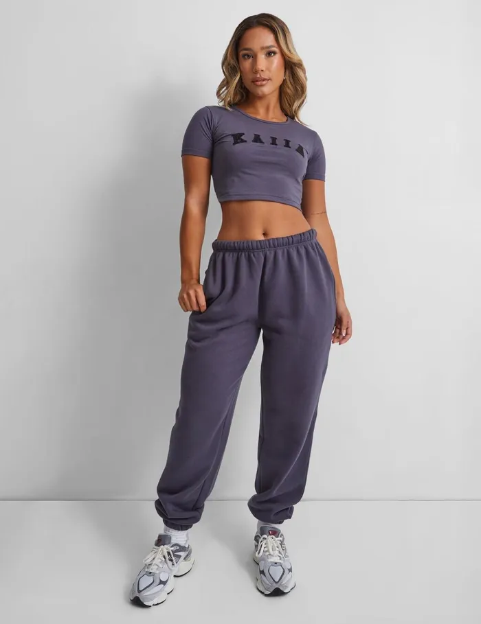Women Kaiia Baby Tee Dark Grey Grey Public Desire Tops