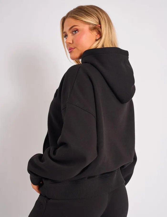 Women Kaiia Bubble Borg Oversized Hoodie Black Black Public Desire Sweatshirt and Hoodies