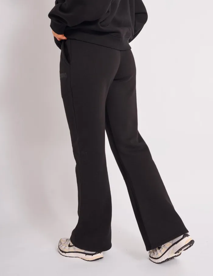 Women Kaiia Bubble Borg Wide Leg Sweat Pants Black Black Public Desire Jogger and Leggings