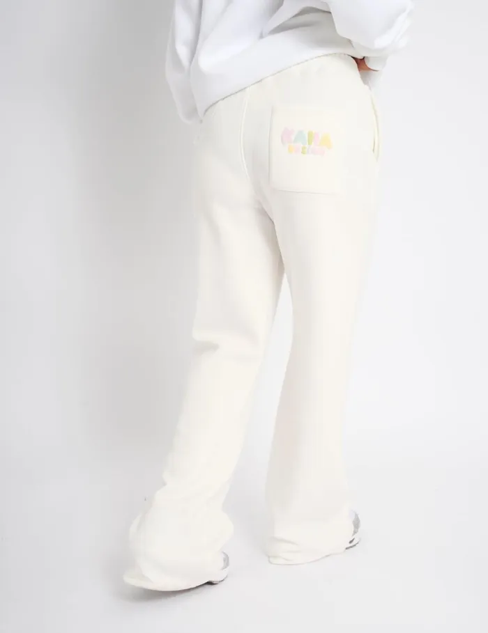 Women Kaiia Bubble Wide Leg Joggers Off White and Rainbow Rainbow Public Desire Jogger and Leggings