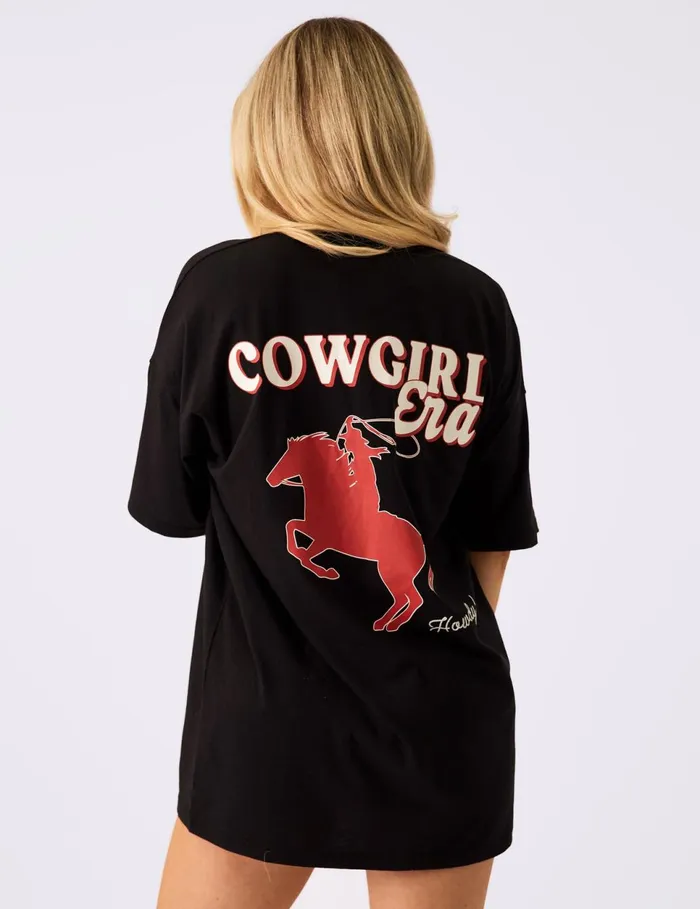 Women Kaiia Cowgirl Era Oversized TShirt Black Black Public Desire Festival