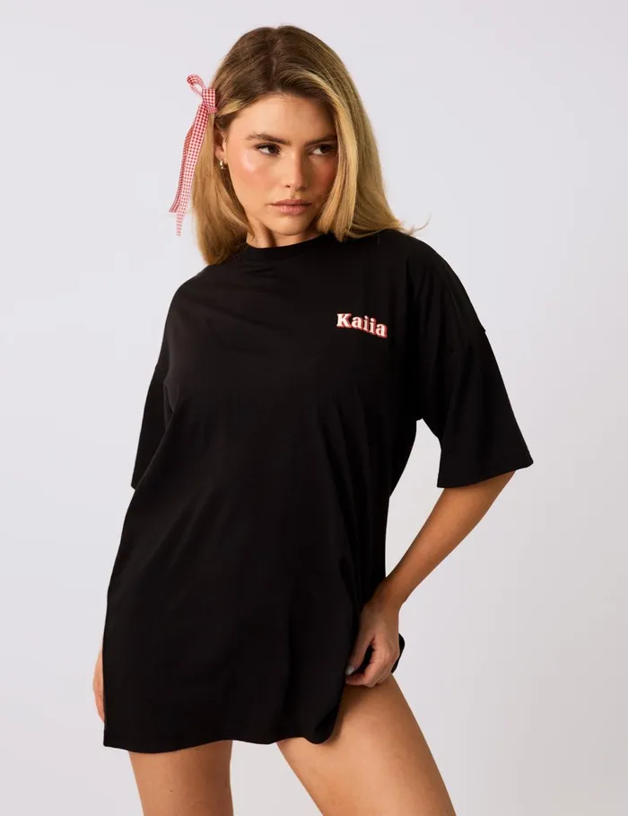 Women Kaiia Cowgirl Era Oversized TShirt Black Black Public Desire Festival