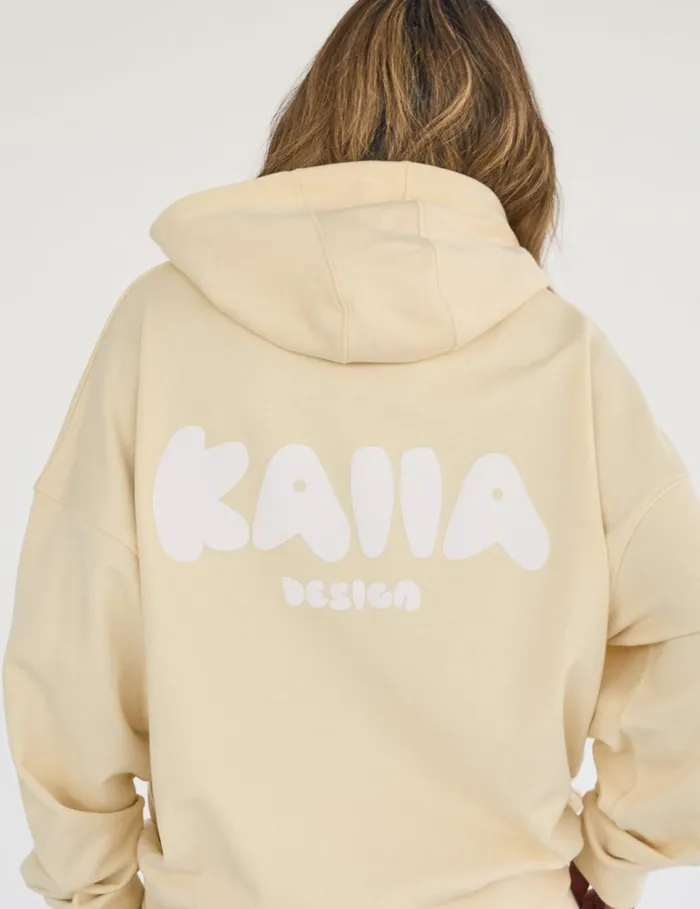 Women Kaiia Design Bubble Logo Oversized Hoodie Lemon Yellow Public Desire View All Clothing