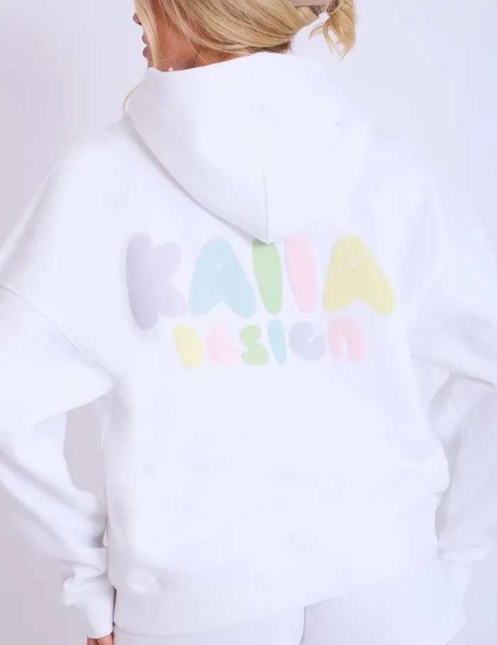 Women Kaiia Design Bubble Logo Oversized Hoodie Off White and Rainbow Cream Public Desire Sweatshirt and Hoodies Women Kaiia Design Bubble Logo Oversized Hoodie Off White and Rainbow Cream Public Desire Sweatshirt and Hoodies