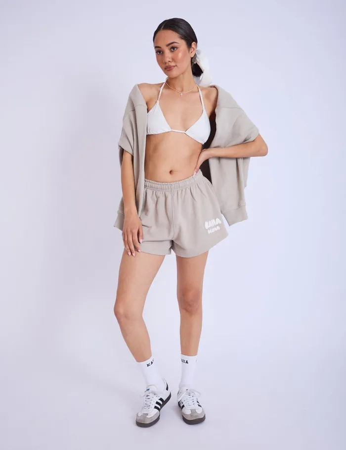 Women Kaiia Design Bubble Logo Sweat Shorts Stone Stone Public Desire Shorts