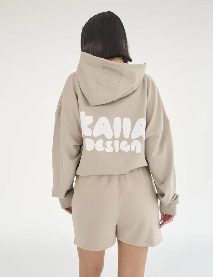 Women Kaiia Design Bubble Print Oversized Hoodie Stone Stone Public Desire View All Clothing