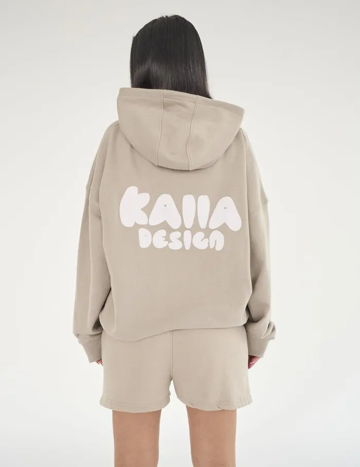 Women Kaiia Design Bubble Print Oversized Hoodie Stone Stone Public Desire View All Clothing