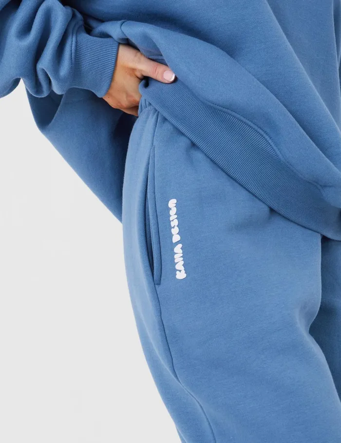 Women Kaiia Design Relaxed Fit Cuffed Jogger Coord Denim Blue Blue Public Desire Two Piece Sets