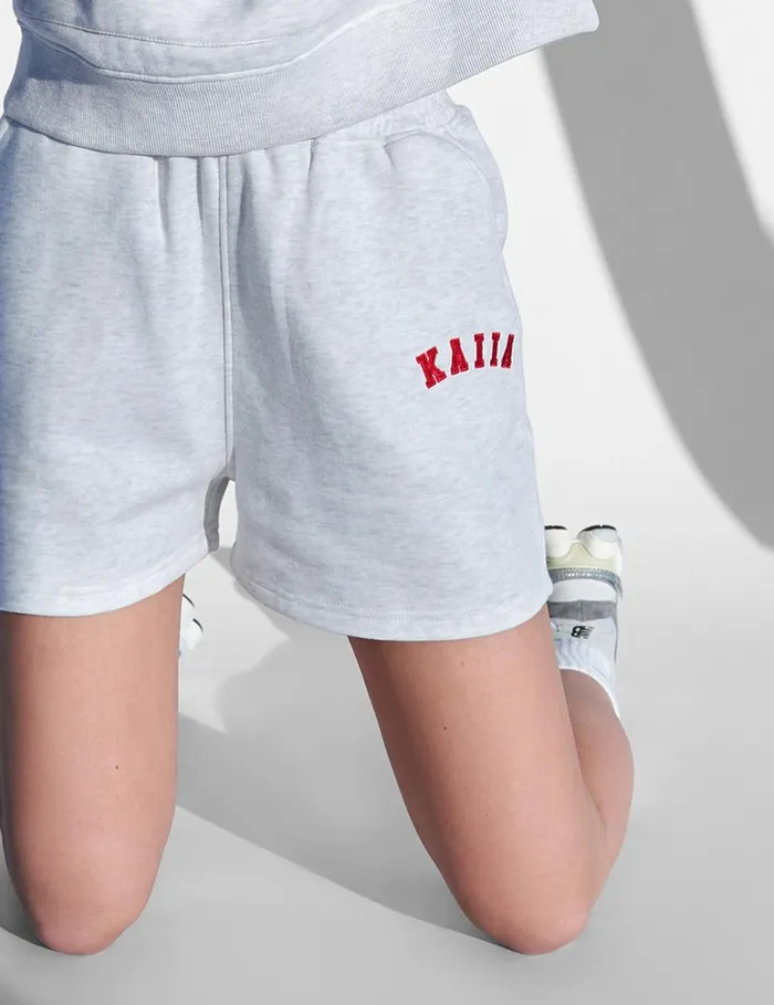 Women Kaiia Design Sweat Shorts Light Grey Marl And Red Grey Public Desire Shorts