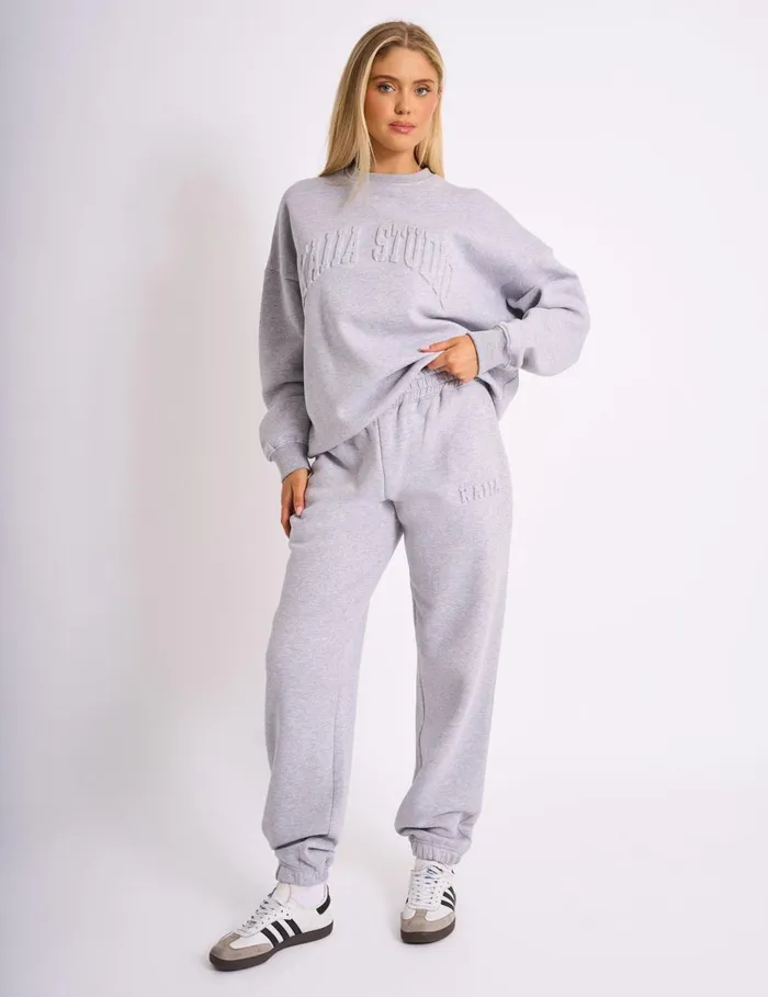 Women Kaiia Embossed Logo Cuffed Joggers Grey Marl Marl Public Desire Jogger and Leggings Women Kaiia Embossed Logo Cuffed Joggers Grey Marl Marl Public Desire Jogger and Leggings