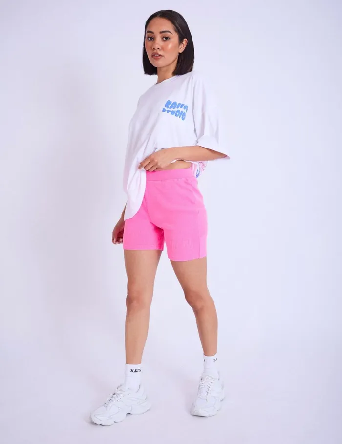 Women Kaiia Embroidered Bubble Logo Ribbed Cycling Shorts Bright Pink Public Desire Pink Public Desire Shorts Women Kaiia Embroidered Bubble Logo Ribbed Cycling Shorts Bright Pink Public Desire Pink Public Desire Shorts