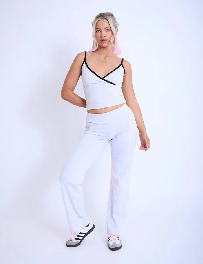 Women Kaiia Fold Over Yoga Pants Light Grey Marl Marl Public Desire Jogger and Leggings Women Kaiia Fold Over Yoga Pants Light Grey Marl Marl Public Desire Jogger and Leggings