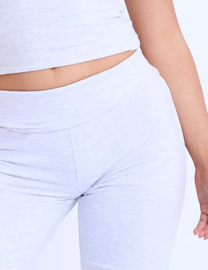 Women Kaiia Fold Over Yoga Pants Light Grey Marl Marl Public Desire Jogger and Leggings