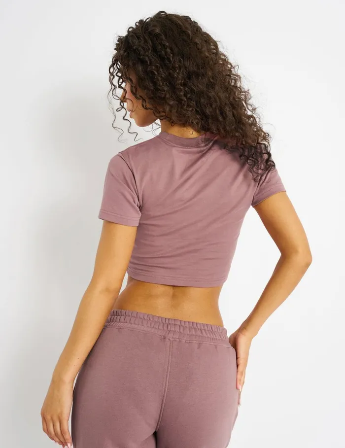 Women Kaiia Logo Baby Tee Rose Rose Public Desire Tops