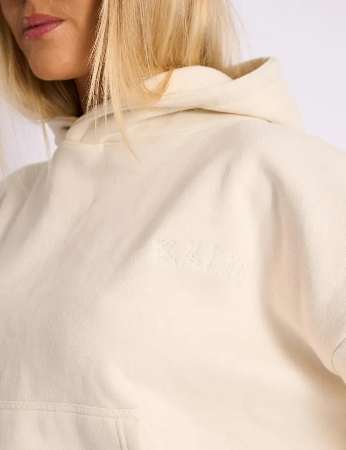 Women Kaiia Logo Embossed Oversized Hoodie Cream Cream Public Desire Sweatshirt and Hoodies