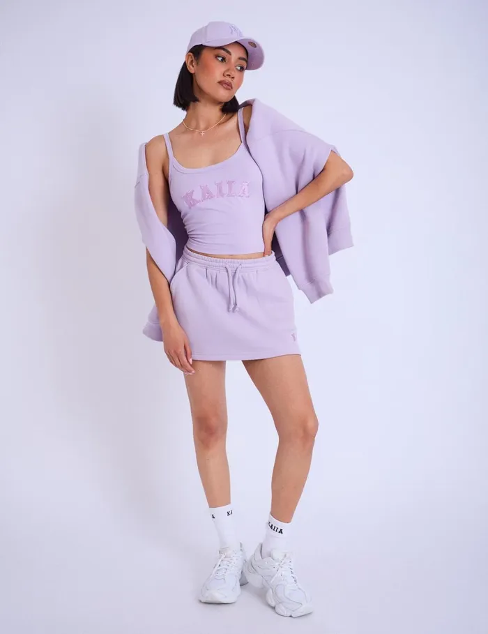 Women Kaiia Logo Mini Sweat Skirt Lilac Purple Public Desire Skirts