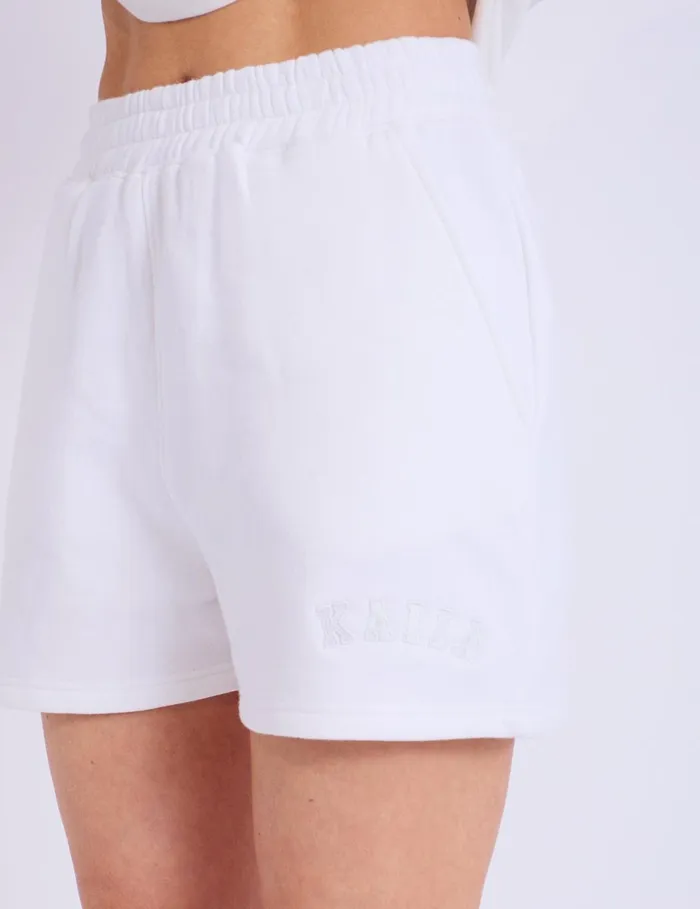 Women Kaiia Logo Sweat Shorts Off White Neutral Public Desire Kaiia The Label