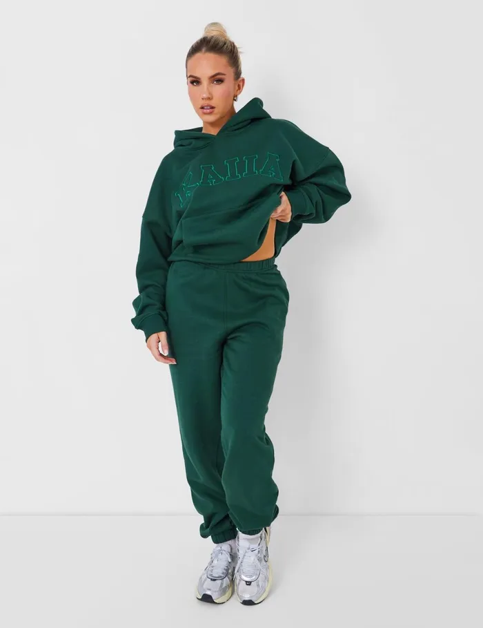 Women Kaiia Oversized Logo Hoodie Forest Green Green Public Desire Curve