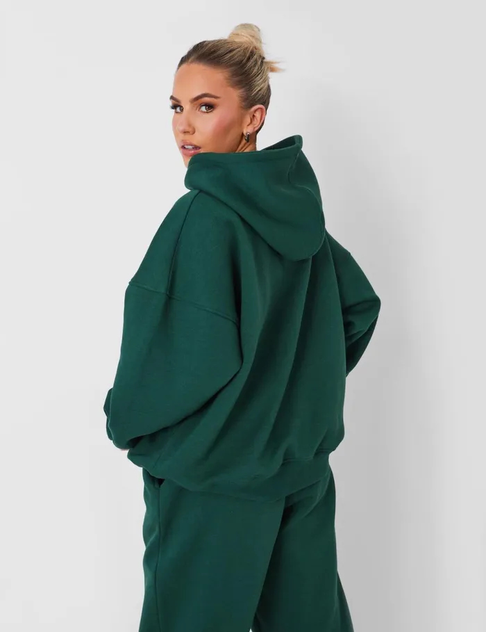 Women Kaiia Oversized Logo Hoodie Forest Green Green Public Desire Curve