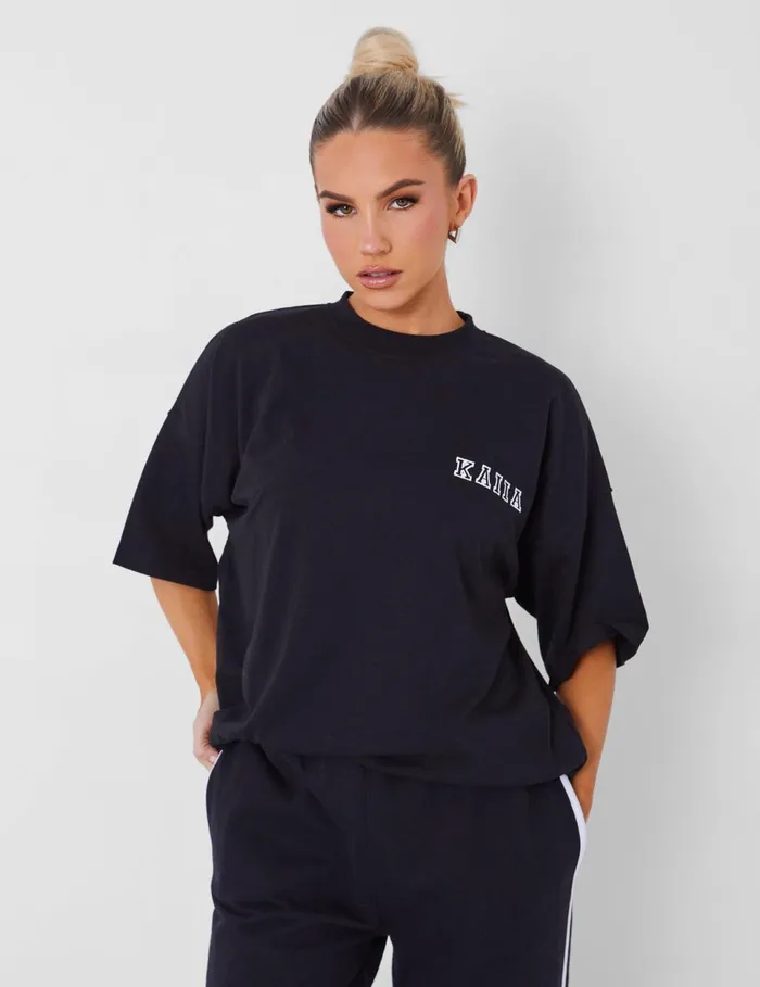 Women Kaiia Oversized Tshirt In Black Black Public Desire Tops