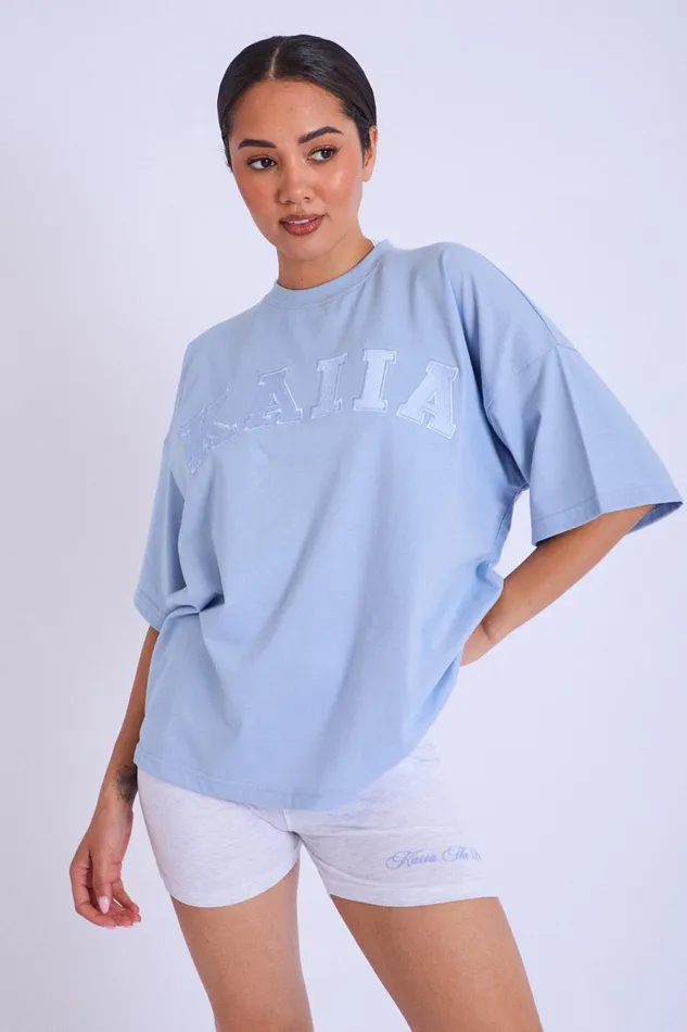 Women Kaiia Oversized Tshirt Light Blue Blue Public Desire Tops
