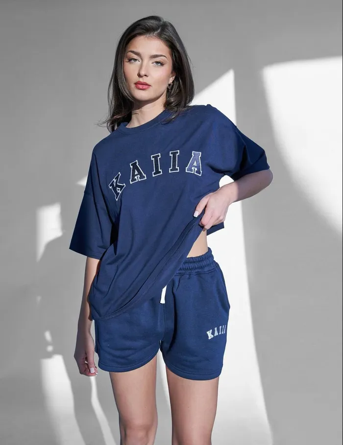Women Kaiia Oversized T Shirt Navy Navy Public Desire Tops