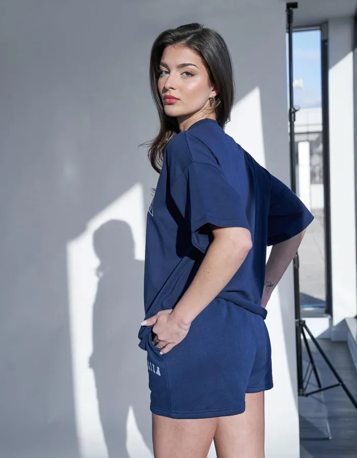 Women Kaiia Oversized T Shirt Navy Navy Public Desire Tops
