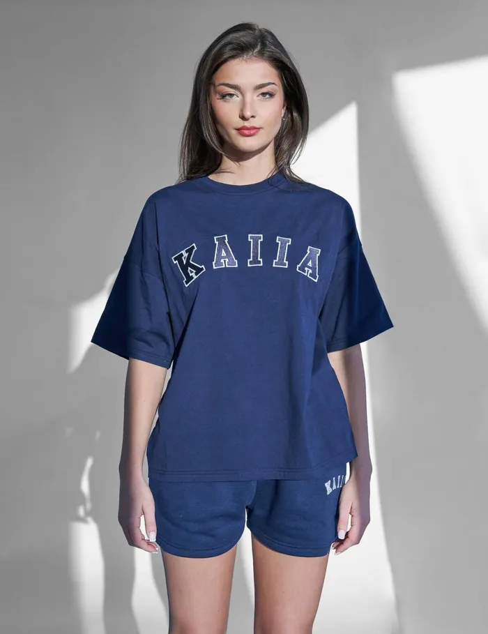Women Kaiia Oversized T Shirt Navy Navy Public Desire Tops