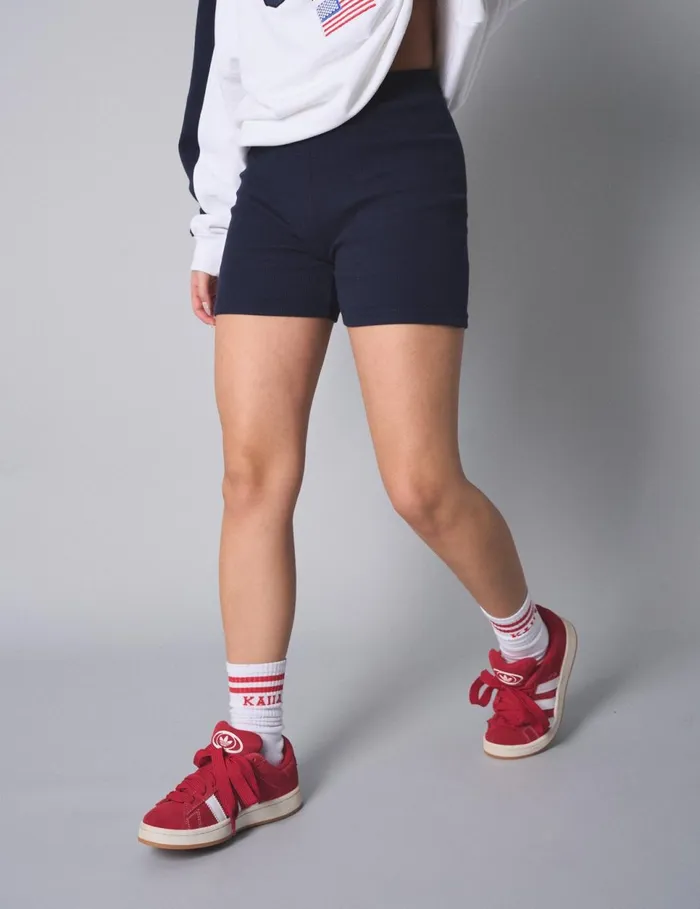 Women Kaiia Ribbed Cycle Short Navy Navy Public Desire Shorts