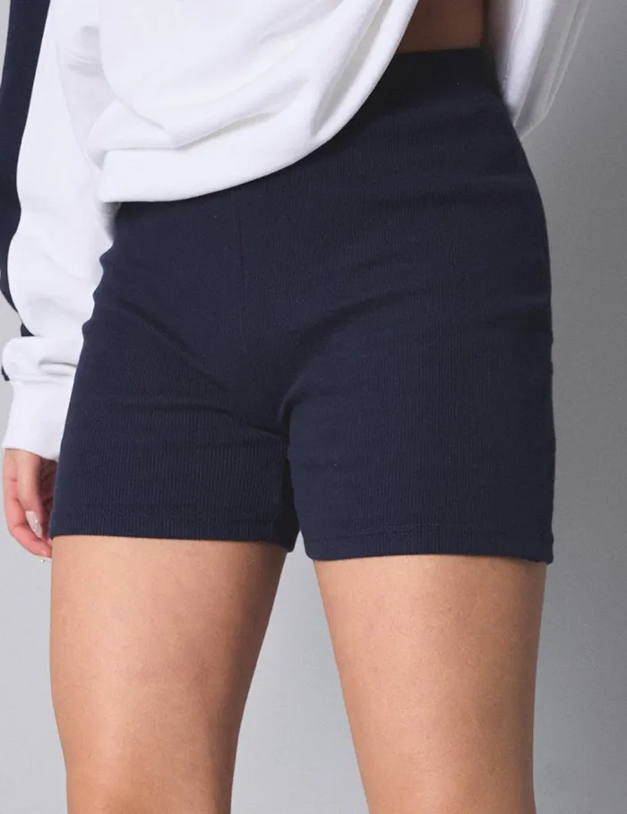 Women Kaiia Ribbed Cycle Short Navy Navy Public Desire Shorts