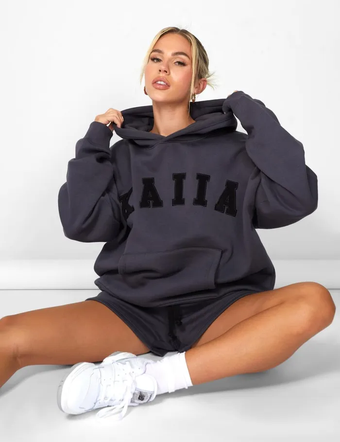 Women Kaiia Slogan Oversized Hoodie Dark Grey US Grey Public Desire Tracksuit Women Kaiia Slogan Oversized Hoodie Dark Grey US Grey Public Desire Tracksuit