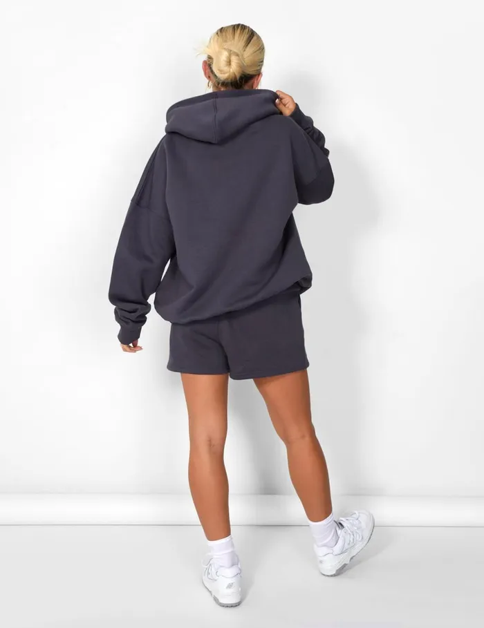 Women Kaiia Slogan Oversized Hoodie Dark Grey US Grey Public Desire Tracksuit