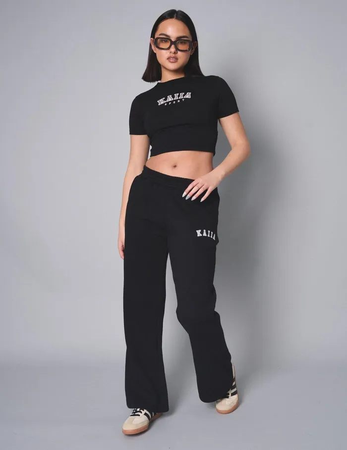 Women Kaiia Sport Baby Tee Black Black Public Desire Tops